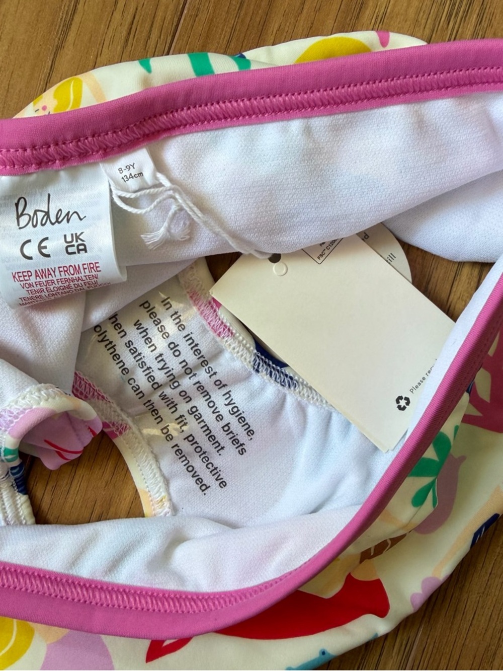 Boden Kids mermaid Swim Bottoms size 8-9Y - Pink Trim, Multi - Picture 4 of 5